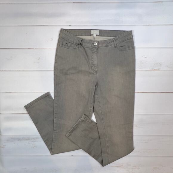 Pure Collection Womens 8/10R Gray Jeans Cotton Blend High Rise Denim Travel Work - Picture 1 of 6